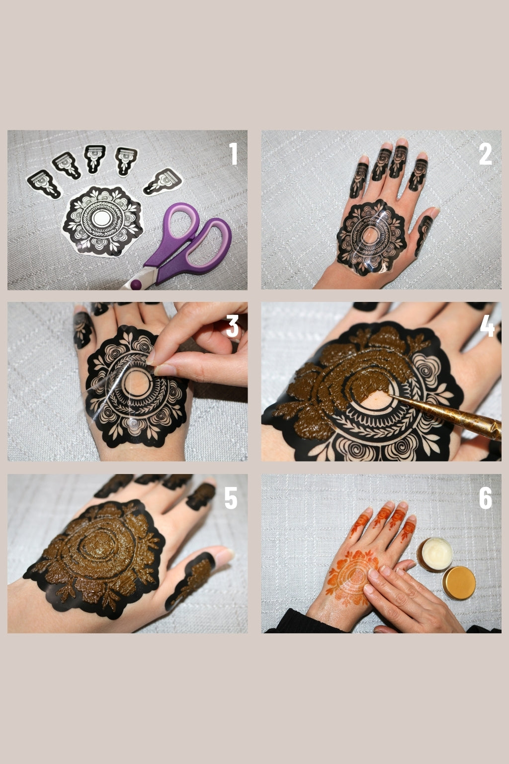 Henna Stencils - Large - Two Hands